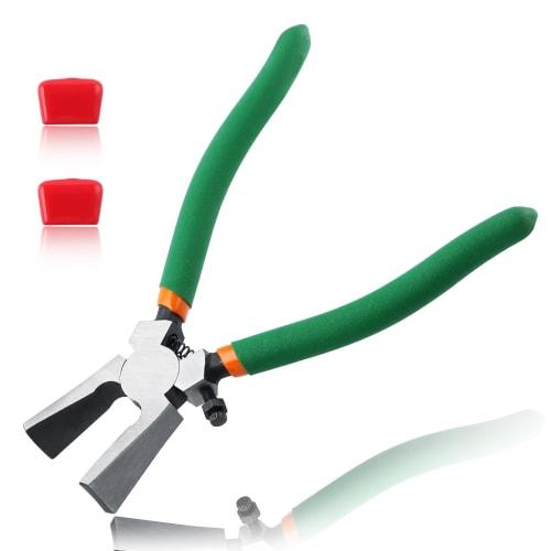 LEONTOOL Running Pliers with Bar Tips, Stained Glass Nippers, Glass Cutter, Key Fob Pliers, Spring-Loaded, Adjustable Screw, Convenient Tool, Professi