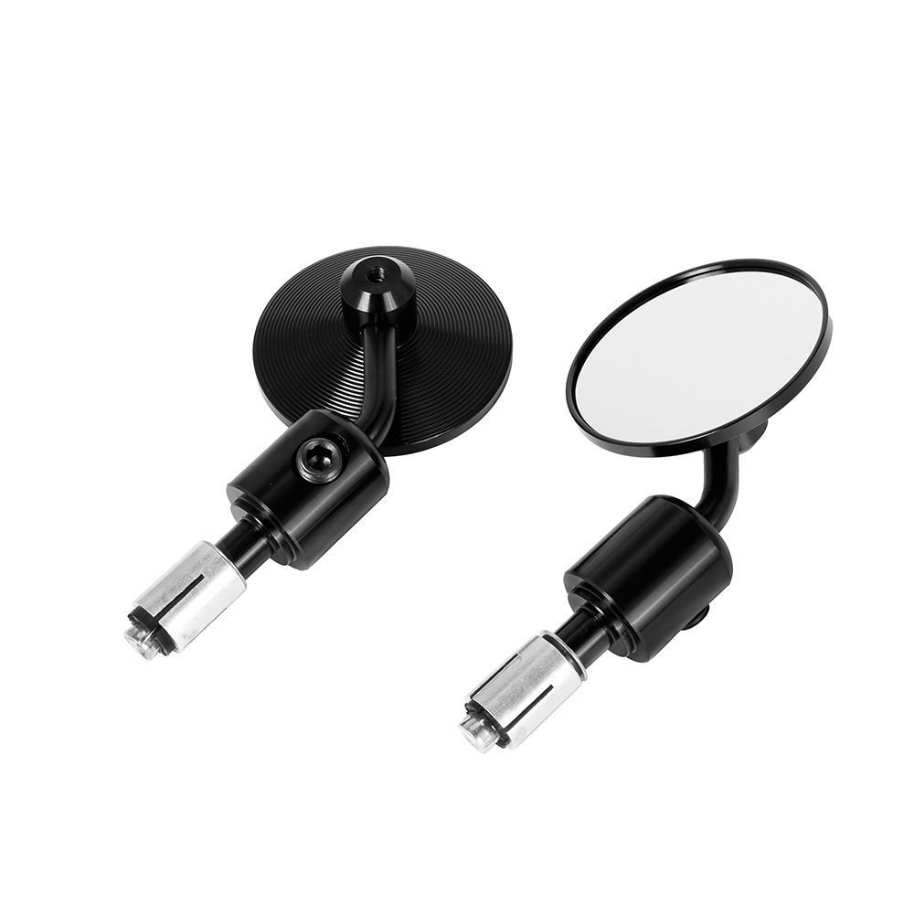 1 Pair 7/8" Motorcycle Rearview Mirror Round Handlebar Bar End Rear View Mirrors Motorbike Side Mirror