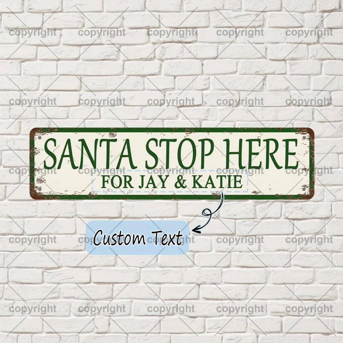 

1pc Custom Vintage Santa Tin Sign 40x10cm Retro Metal Wall Decor for Home Car Garage небо синє кольору