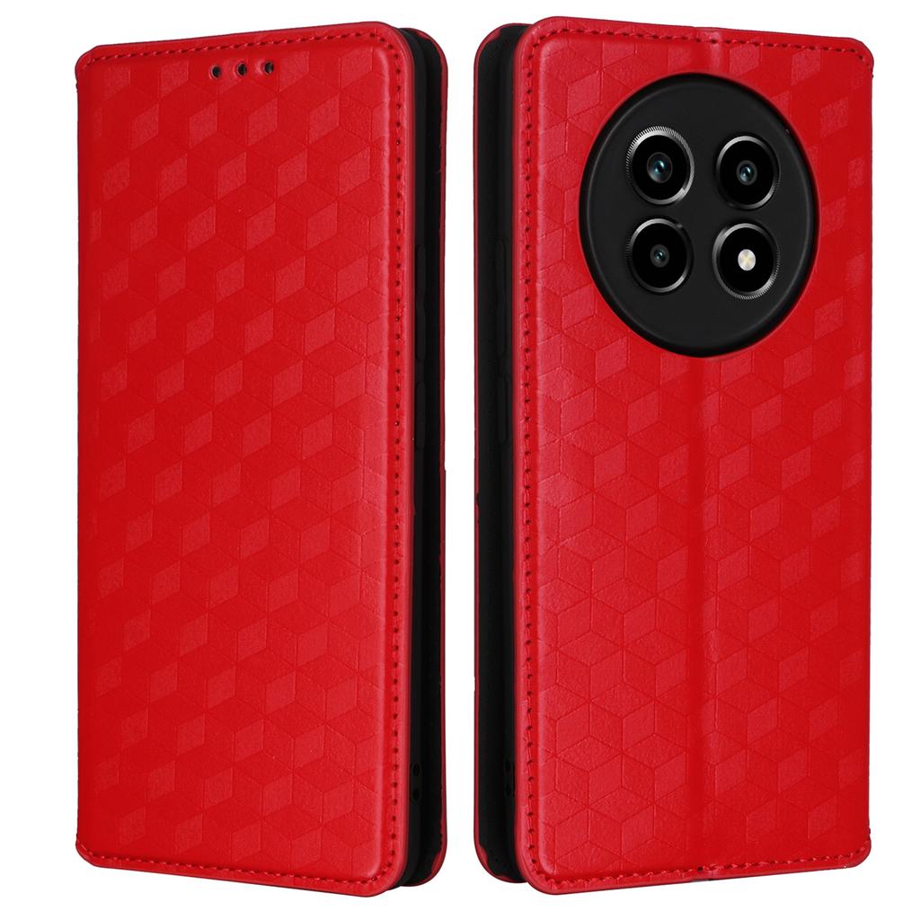 For Realme 14 Pro Lite 5G/13 Pro 5G (Global)/13 Pro+ 5G (Global) Wallet Case Rhombus Imprinted Leather Phone Cover