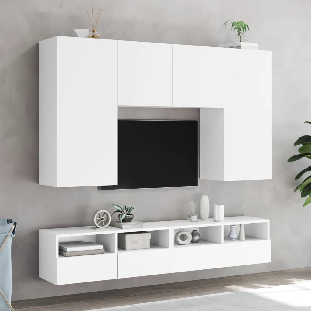 Vidaxl Wall-Mounted TV Cabinet, White, 80X30X30 Cm, Wood-Based Material
