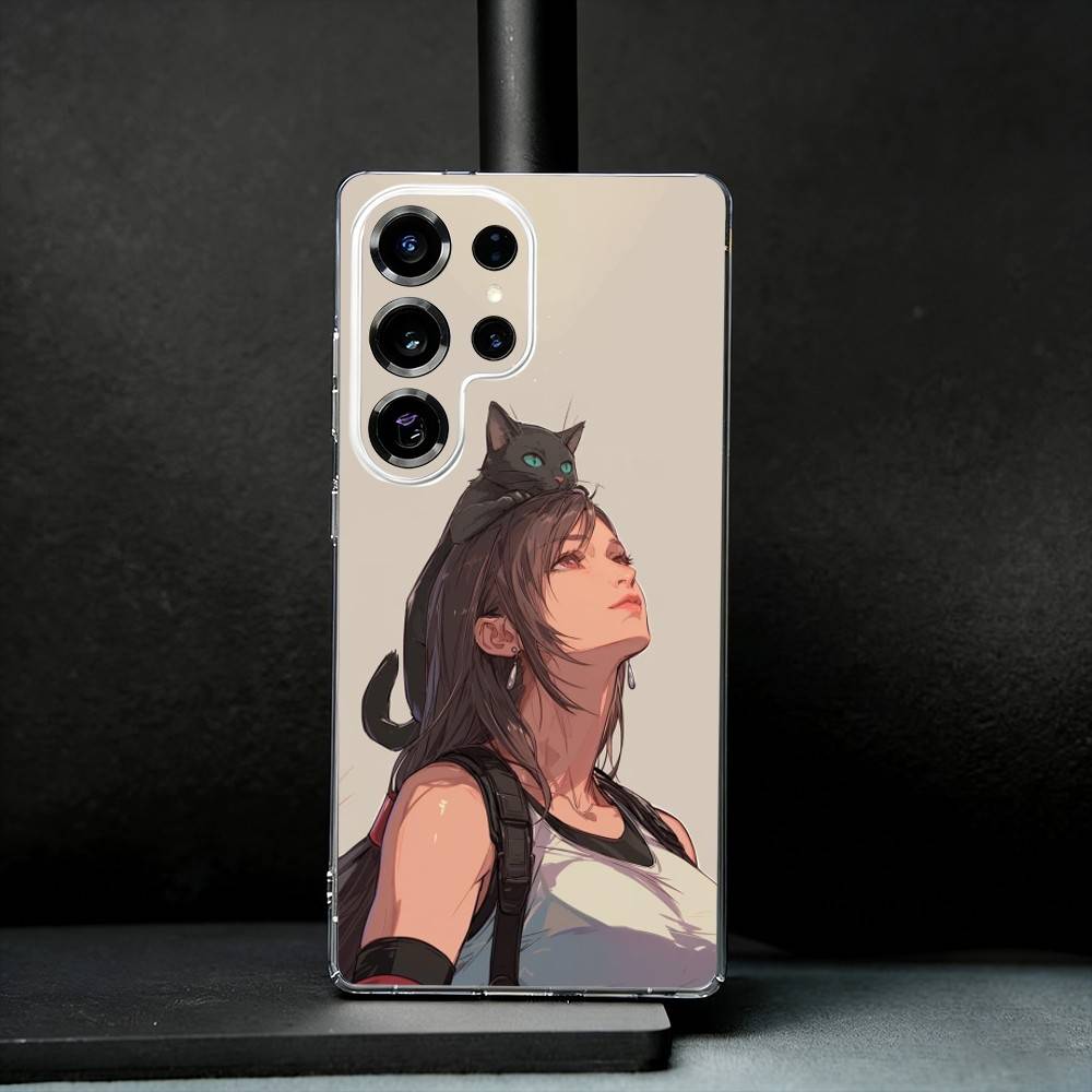 Game FF T-Tifa L-Lockhart-S Phone Case For Samsung S25,S24,S21,S22,S23,S30,Ultra,S20,Plus,Fe,Note,10,9,5G Transparent Cover
