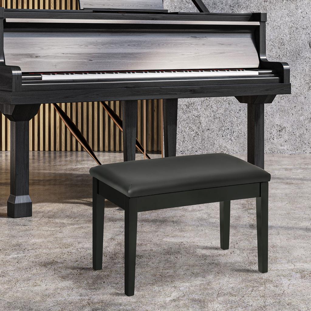 Piano Bench, Piano Bench for 1 Person, Padded, Wooden Legs, Black