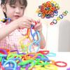 35/70PCS Multicolor Geometric Linking Chains Multi-function Chain Buckle Ring  Kids Toy