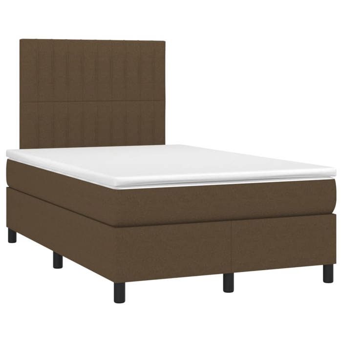 Maison Exclusive - Sommier à lattes de lit matelas et LED marron foncé 120x190 cm