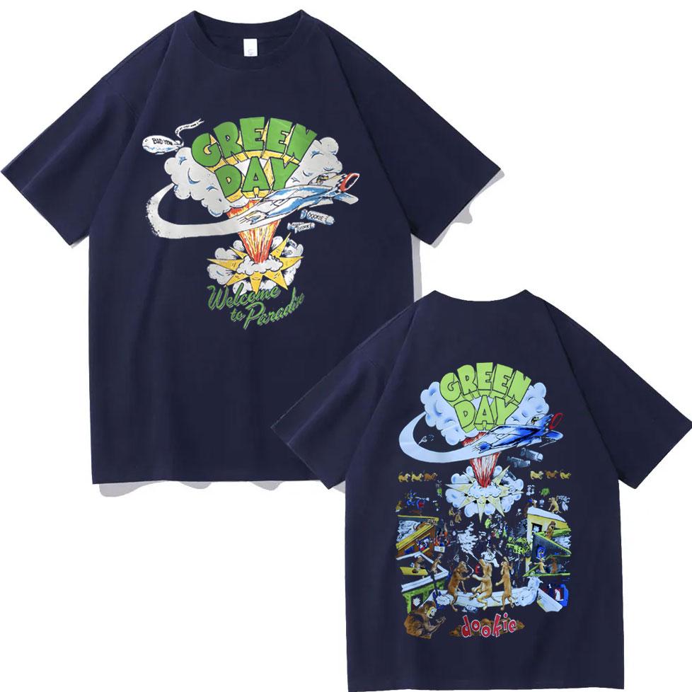 Punk Rock Band Green Day Dookie Graphic T Shirts Men Women Gothic Vintage Short Sleeve T-shirt Fashion Casual Oversized T-shirts