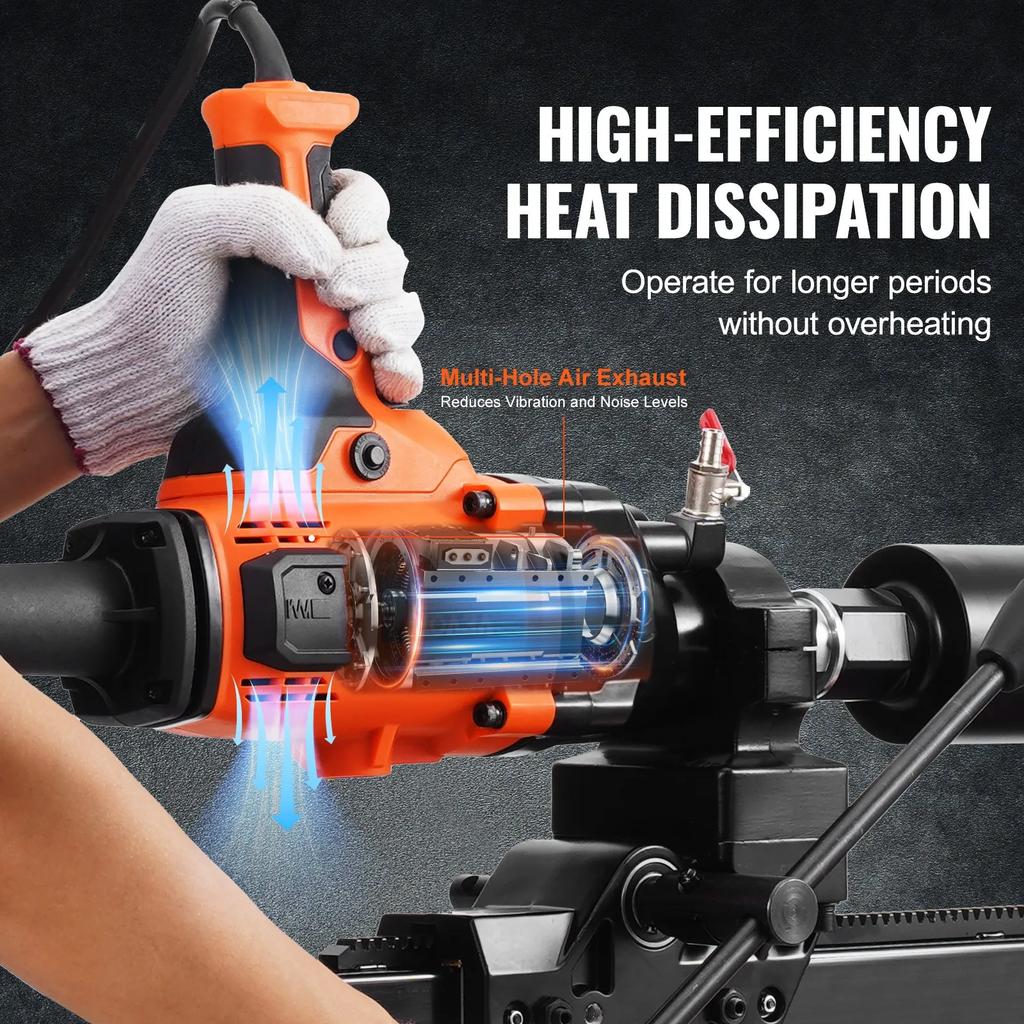 VEVOR Core Drill Machine 2.03-16 Cm Dia 2000W Handheld and Stand Core Drill Rig