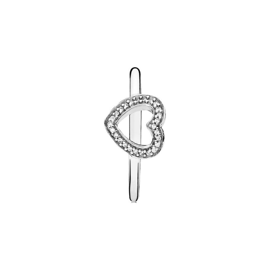 Pandora Heart Shaped Sterling Silver Ring Women rings 190861CZ Box,5