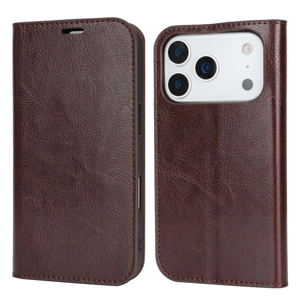 For iPhone 17 Pro Case Crazy Horse Texture Split Leather Wallet Phone Cover