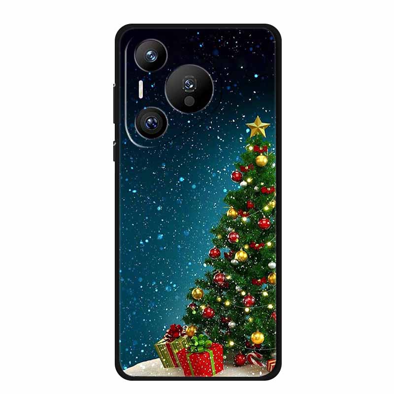 Christmas Phone Cases For Huawei Pura 70 Ultra/ 70 Pro/ 70 Pro Plus/70 5G Cases Black Silicone Soft Santa Claus TPU Bumper Funda