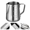 Frothing Cup 350ML Food Grade Stainless Steel Anti Slip Handle Milk Frother Pitcher with Scale