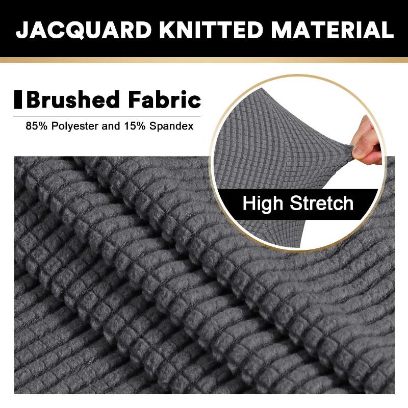 4 Sizes Jacquard Durable  Stretch Footrest Ottoman Cover Folding Storage Stool Furniture Protector Rectangle Slipcover