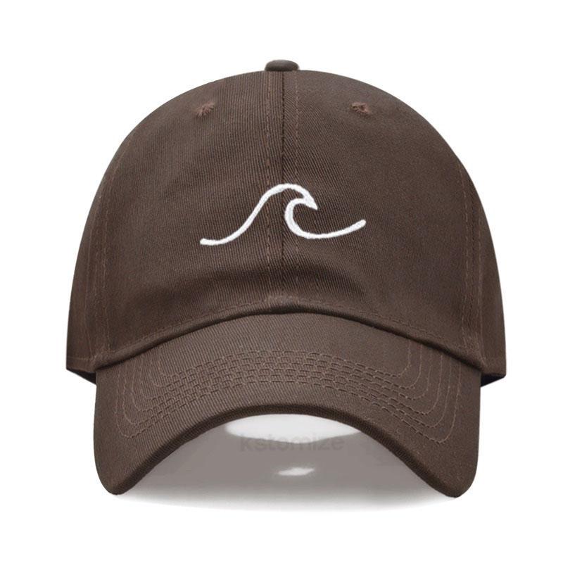 Men'S Baseball Cap Women'S Washed Cotton Waves Embroidery Embroidery Dad Hat Sport Golf Caps For Man Sun Hats Dropshipping