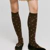 DEPOUND flower pattern knee socks - brown