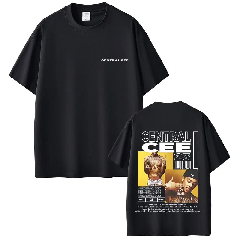 

2026 Summer Rapper Central Cee Album Flat T-shirt Male Hip-hop Fashion Pop Music Cotton T-shirt Casual Retro Super Street Clothes 4XL