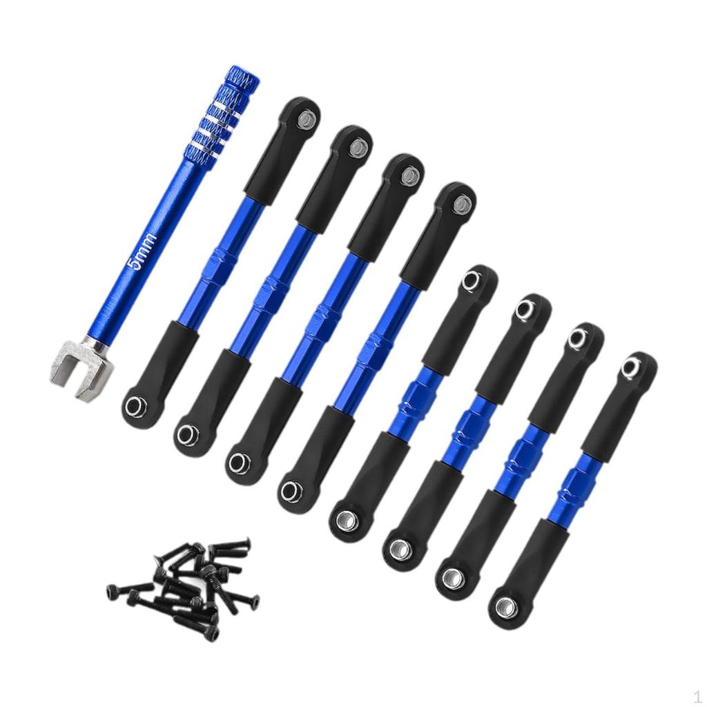 8 Pieces RC Toe Links Pull Rod Accessories Aluminum Alloy Steering Link Push Hops up for
