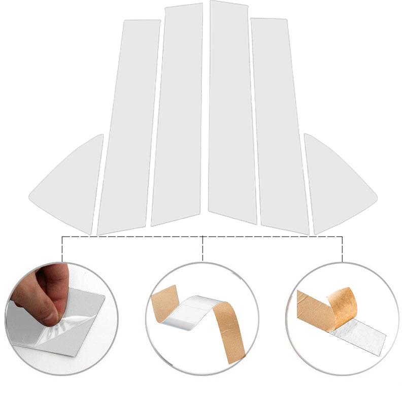 6 buc Argintiu Acoperiș Stâlp BC pentru Geamul Ușii Mașinii, Autocolant Material PC pentru Mazda Demio 2014-2019/pentru Toyota Yaris 2019-2020