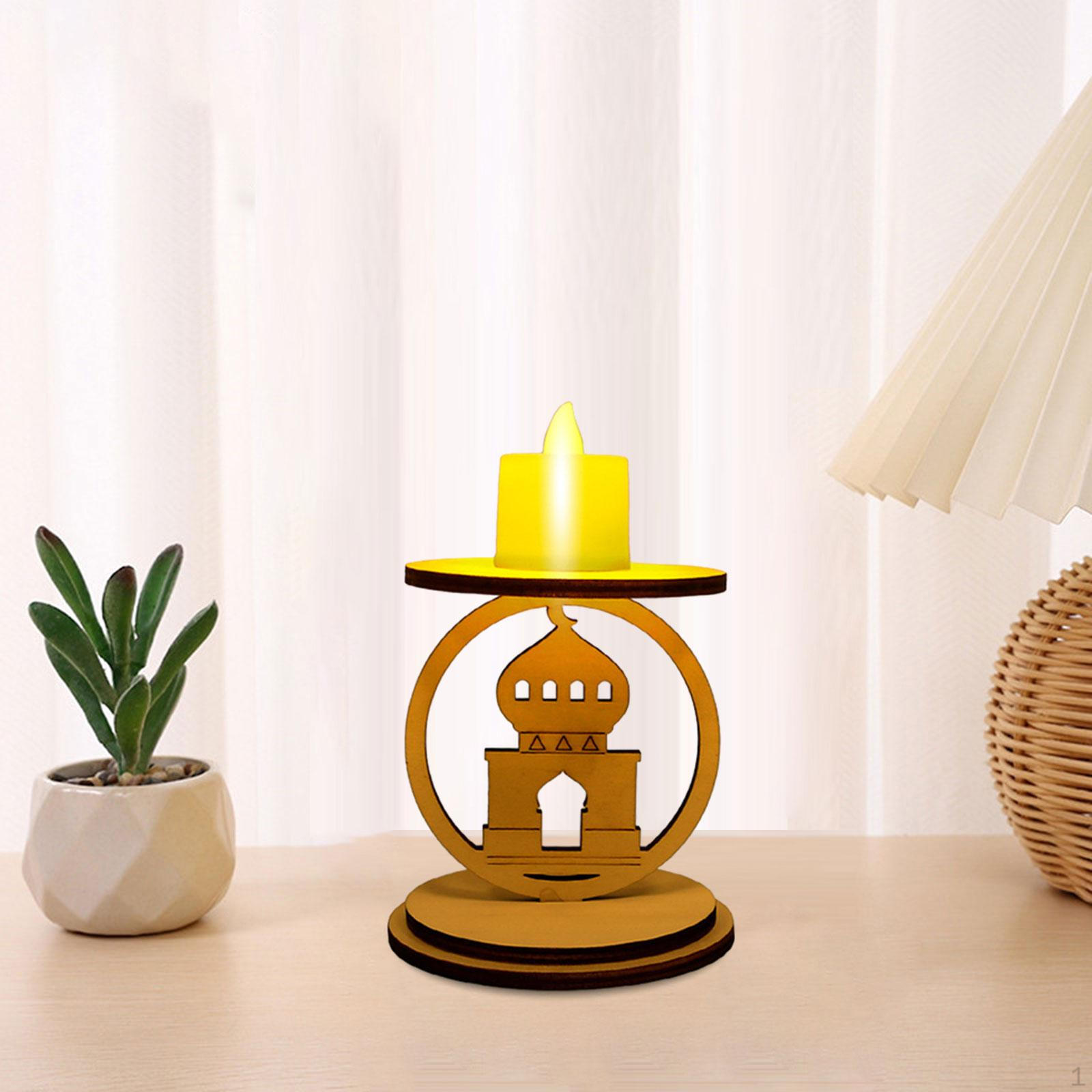

Праздничный деревянный подсвечник со светодиодной подсветкой для празднования Рамадана Style D