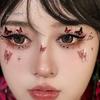 Cosmetic Transfers for Adults 2 Pairs Halloween Eye Tattoo Stickers, Waterproof Temporary Face Decals with Ghostly Decorations Pumpkin Bat Spider Web,