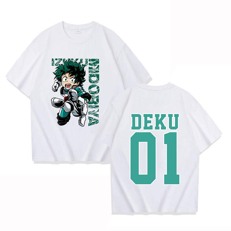 Hot Anime Deku Printed Women Men Summer Short Sleeve Tee Shirts Round Neck Casual Fashion Y2k Unisex Tops