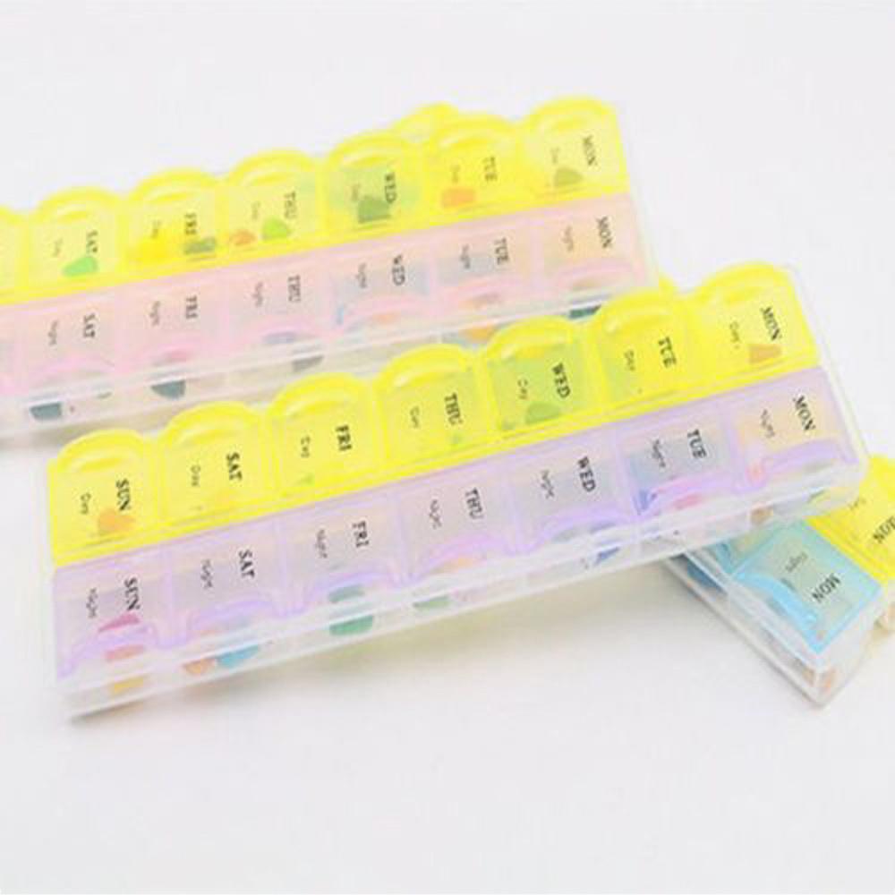 Buy Tablet Container Weekly Convenient Medicine Box 14 Slots Organizer