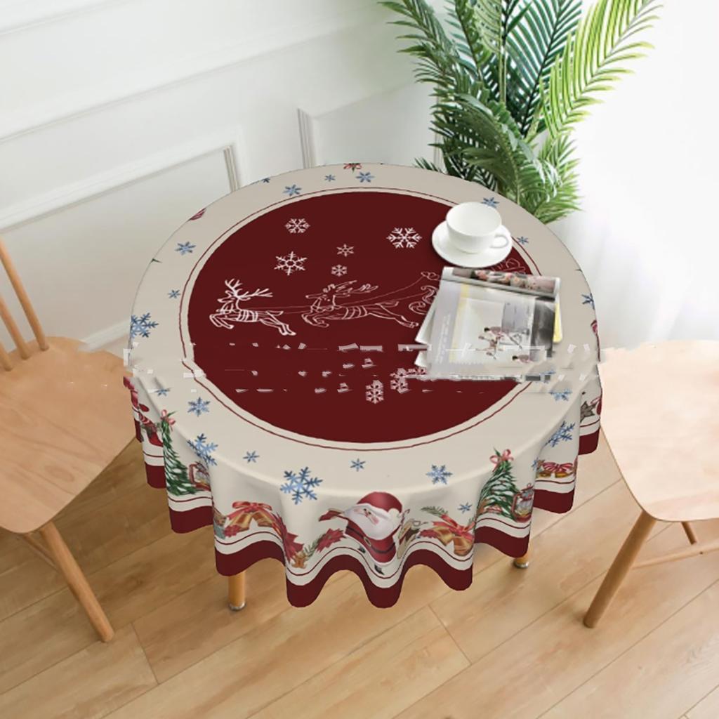 Christmas Tablecloth Christmas Party Decoration Xmas Table Decor Santa Claus Table Cover Navidad Natal New Year Gift