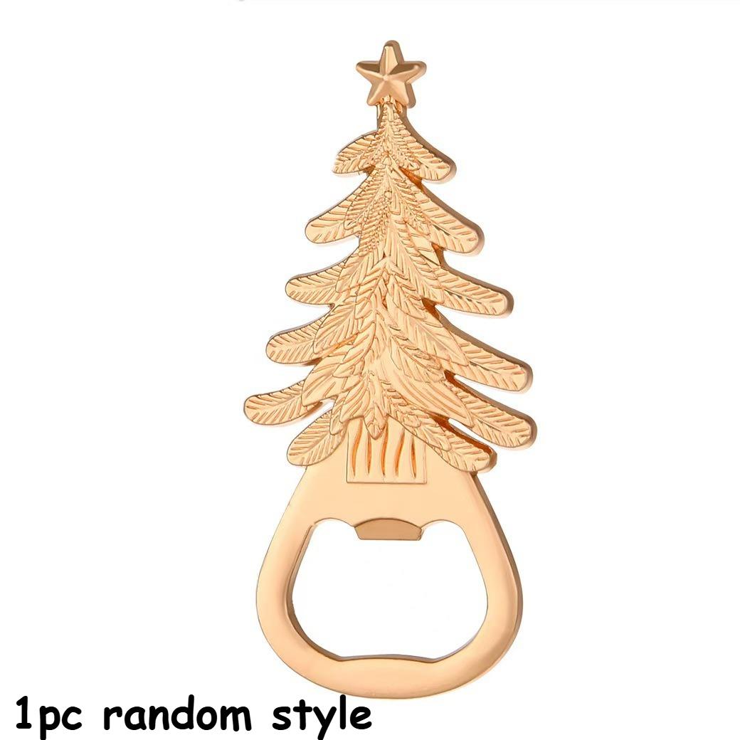 

4 шт./1 шт. Рождественский подарок-открывалка для бутылок, включает рождественские елки, снеговиков, снежинки, подарочные тележки, рождественский домашний декор