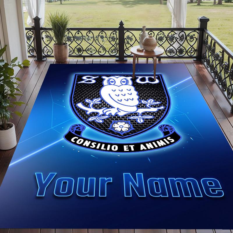 Χαλί με Εκτύπωση Προσαρμοσμένου Κειμένου Sheffield Wednesday FC Αντιολισθητικό Χαλί Δαπέδου Για Διακόσμηση Δωματίου Σπιτιού
