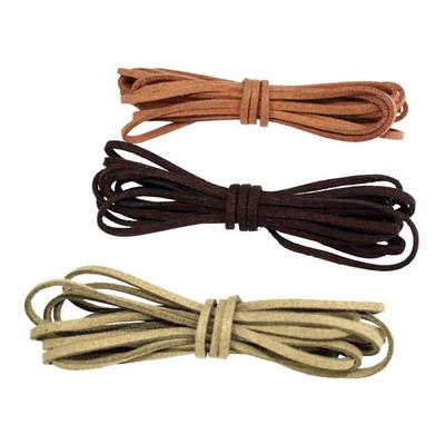 MégaCréa DIY - Dark Taupe Light Brown Suede Flat Shoelace 3 Mm X 2 M