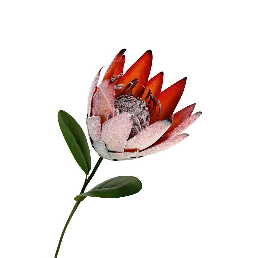 Modern Minimalist Style Single Flocked Emperor Flower, Simulated Flower, Wedding Decoration Fake Flower Arrangement And Flower Simulation Bouquet