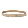 Round Gold Buckle Suede Belt (T026_beige)