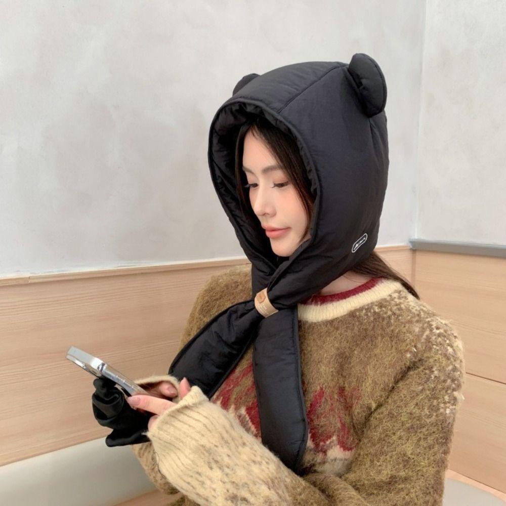 Thickened Down Cotton Pullover Hat Cold Resistant Ski Lei Feng Hat Leisure Winter Pilot Hat Men