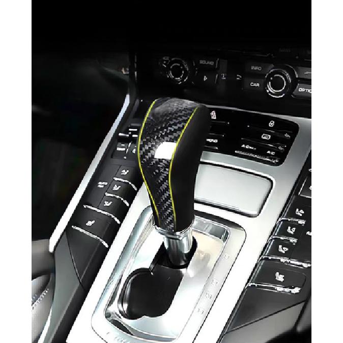 Real Carbon Fiber Style Gear Shift Knob Cover Trim For 2011-2017 Porsche Cayenne