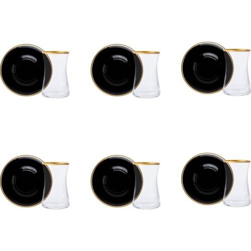 

Чайный набор Heybeli Gilt Black Plate из 12 предметов