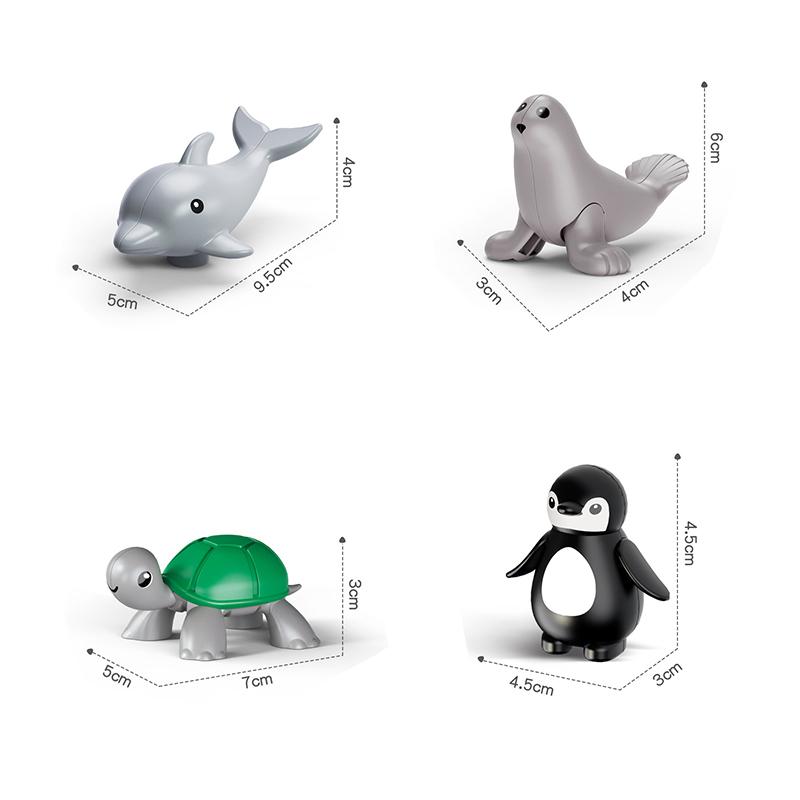 Big Building Blocks Marine Farm Animal Cat Dog Accessories Lion Shark Compatible With Duploed City Education Children Gift Toys