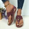Spot Large Size Foreign Trade Slippers Women's 2025 Summer New Hollow Metal Buckle Toe Wedge Heel Women's Slippers