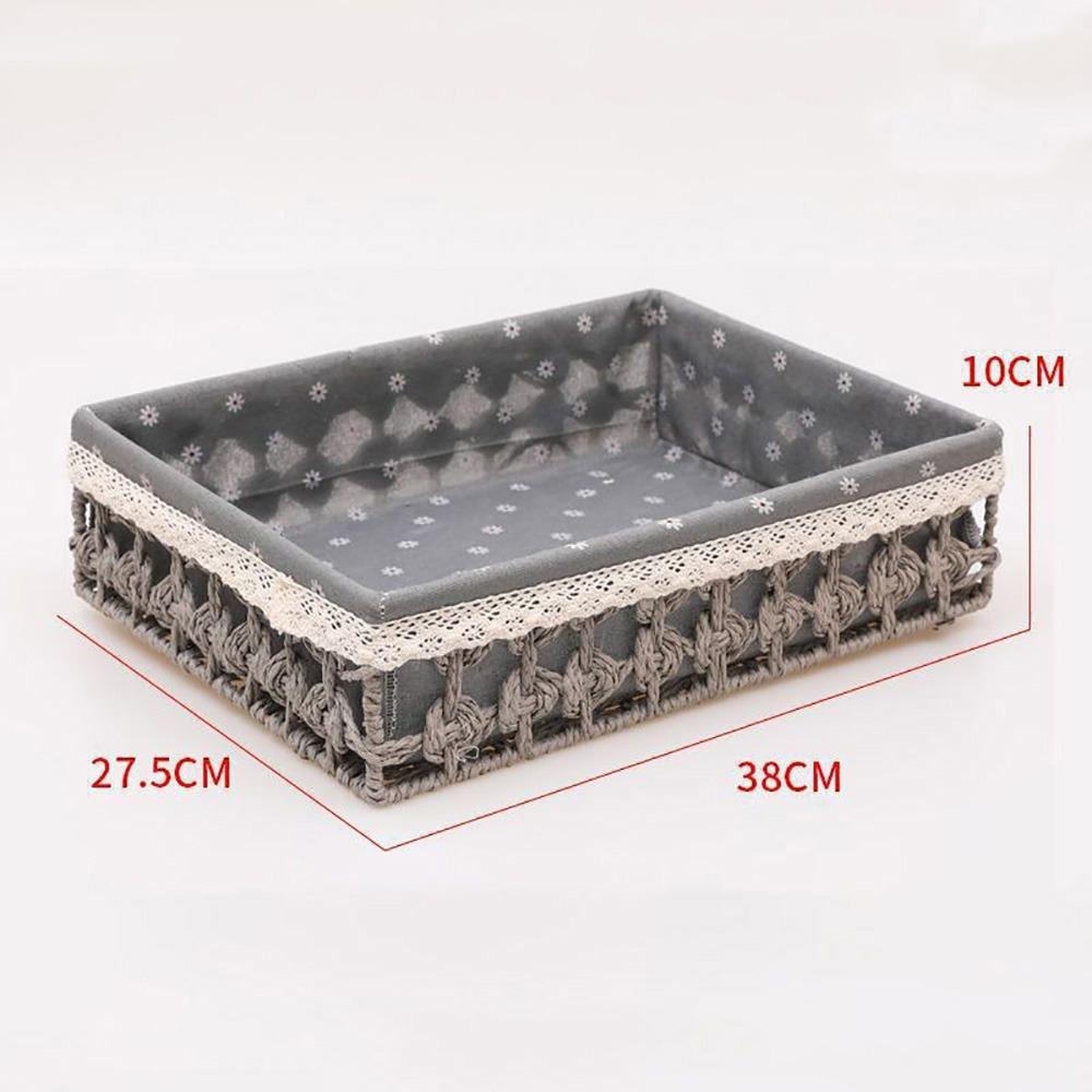 Creative Multicolor Storage Basket Multi-porpose Flower Pattern Storage Tray Weaving Multi-size Storage Box Home Decoration