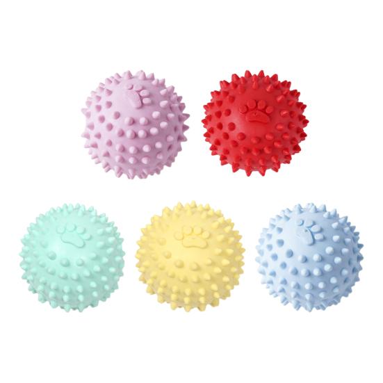 Spiky Ball Dog Toy Squeaky Dog Chew Toy Interactive Puppy Teething Toy Teeth Cleaning Toy for Training Fetch Anxiety Relief