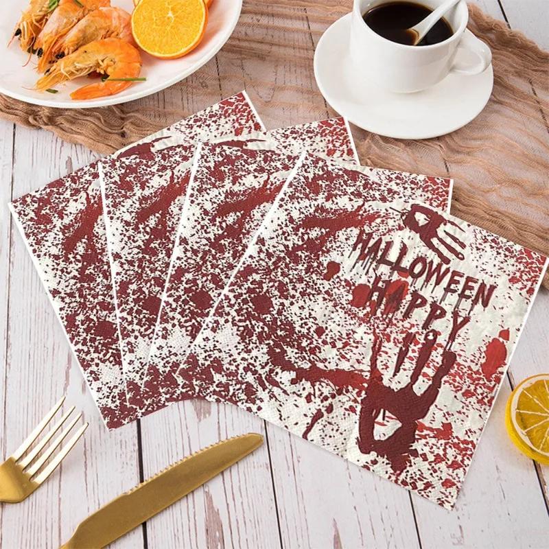 20pcs/Pac 33*33cm 2-Ply Disposable Party Napkin Halloween Pattern