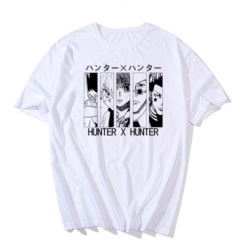 Mote Anime Figur Unik Hunter X Hunter Kurapika Herre T-skjorte Killua Zoldyck Print Harajuku T-skjorte Unisex kortermet Anime T-skjorte