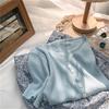 Women's Ice Silk V-Neck Button-Up Loose Short Sleeve Cardigan Top for Spring/Summer 2025.