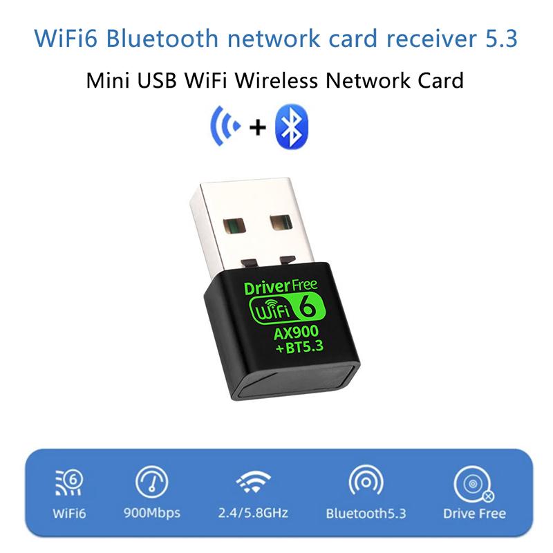 Ax900 Wifi 6 USB Bluetooth 5.3 Adapter 2in1 Dongle Dualband 2.4G&5Ghz USB Wifi Netzwerk Drahtloser Wlan Empfänger Treiberfrei