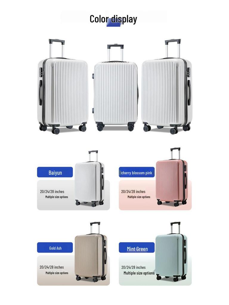 Cross-Border 20-Inch Large-Capacity Universal Wheel Suitcase Set, Thickened Cabin Size with Password Lock