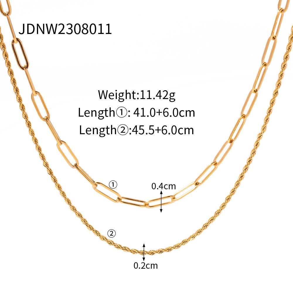 Double-layer Stacked Titanium Steel Necklace Light Luxury High-end Clavicle Chain Stainless Steel Jewelry Does Not Fade