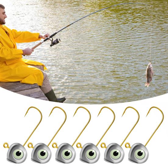 10 ks/sada 2/3/5/7G 3D háček na ryby Heavy Duty kovový háček s ostnatou hlavou Jig Head Sladkovodní Mořská voda Příslušenství pro venkovní rybolov