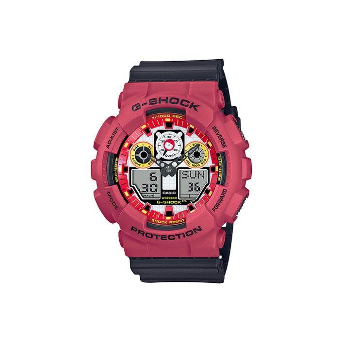 Casio G-Shock Series X Blackeyepatch New Japanese Daruma Waterproof Shockproof Quartz Watch Men watches Red GA-100DA-4AJR Black Red Watch Dial