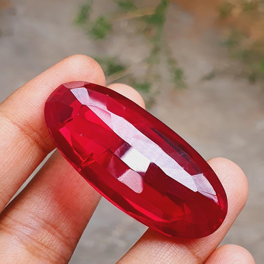 90.00 Cts Natural Mozambique Red Ruby Oval Cut Certified Gemstone