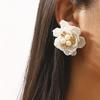 Kamelien-Perlen-Choker Retro Blume Perlenkette Elegante Kamelienkette Ohrringe für Hochzeitsparty Dating Urlaub