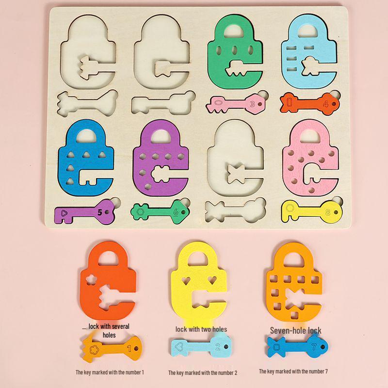 Unlock Cognition: Eco-friendly Wooden Shape & Color Puzzle for Ages 4-6