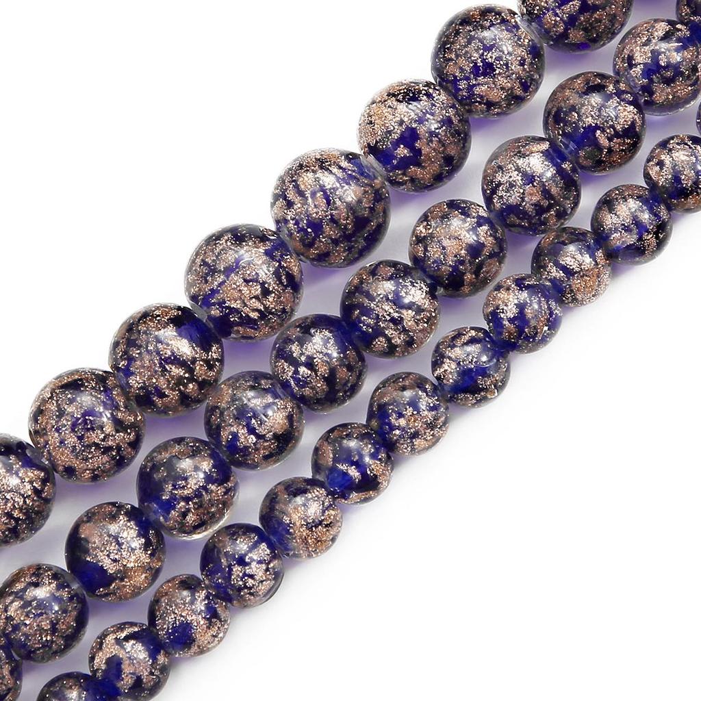 10pcs/Bag Glass Beads Round Ball Handmade Luminous Lampwork Loose Beads for Earring Bracelet Necklace DIY Jewelry Making Findings
